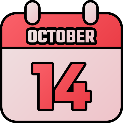 October 14 Generic gradient lineal-color icon