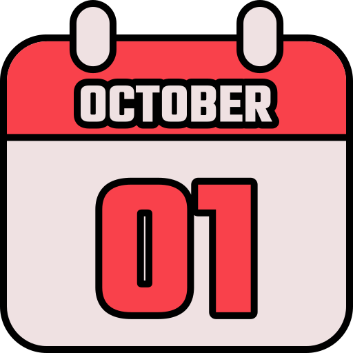 1. oktober Generic color lineal-color icon