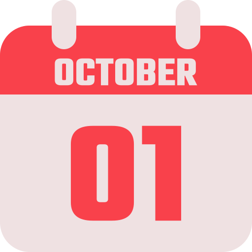 1. oktober Generic color fill icon