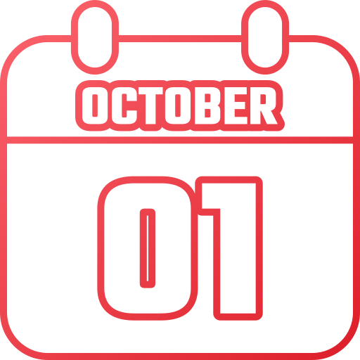 1 ottobre Generic gradient outline icona