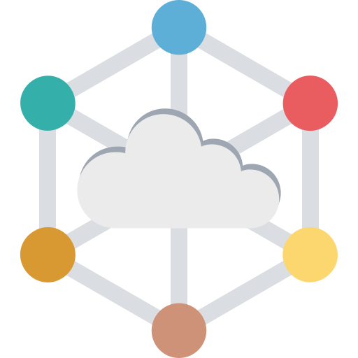 cloud-netwerken Generic color fill icoon