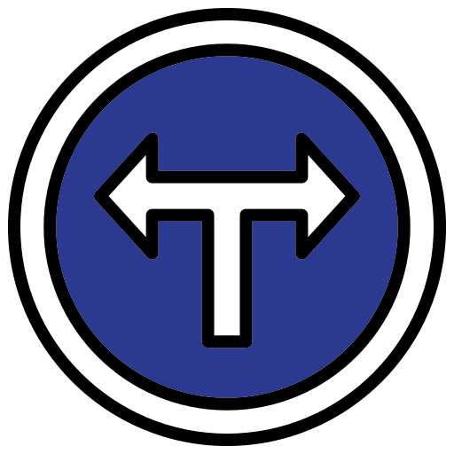 T junction Generic color lineal-color icon