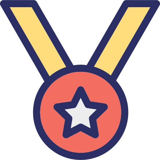Звездная медаль Generic color lineal-color иконка