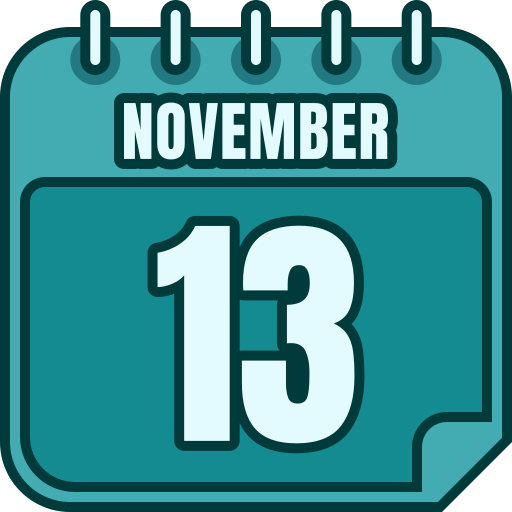 November 13 Generic color lineal-color icon
