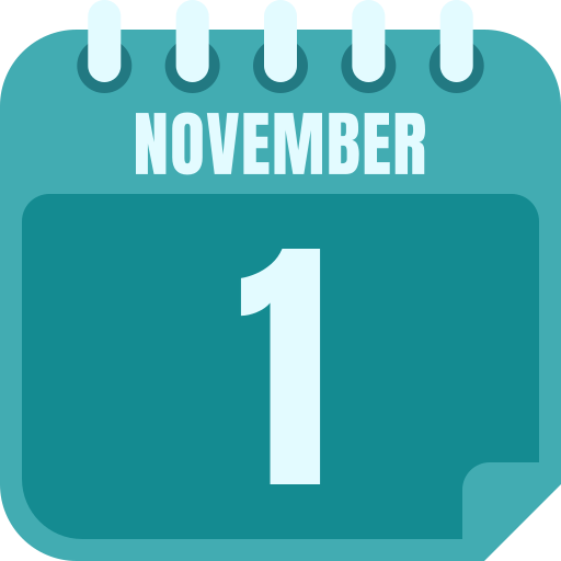 1. november Generic color fill icon
