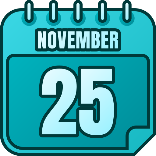 November 25 Generic gradient lineal-color icon