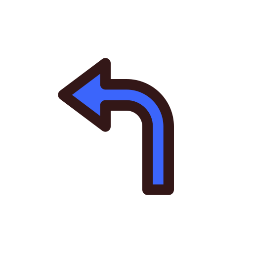 Левый поворот Generic color lineal-color иконка