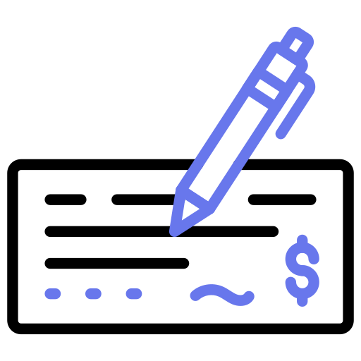 Cheque signing Generic color outline icon