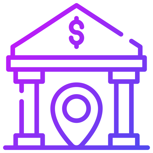 localización del banco Generic gradient outline icono