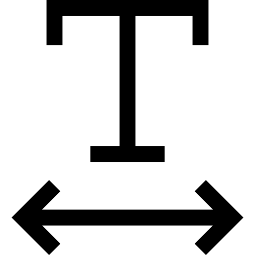 ancho del texto Basic Straight Filled icono