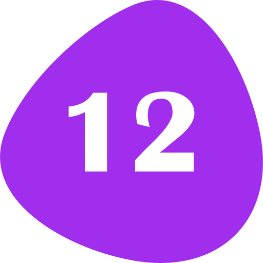 numer 12 Generic color fill ikona