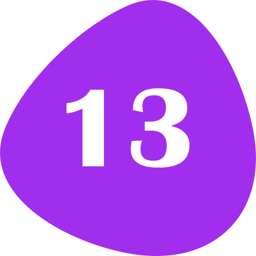 Номер 13 Generic color fill иконка