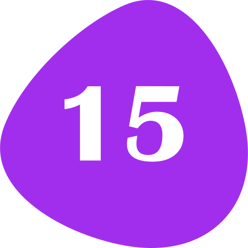 numero 15 Generic color fill icona