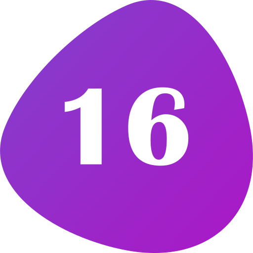 Number 16 Generic gradient fill icon