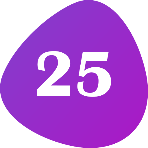 Number 25 Generic gradient fill icon