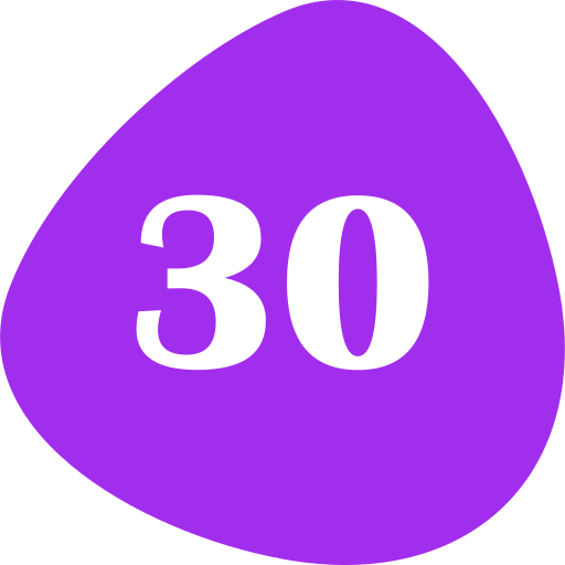 Number 30 Generic color fill icon
