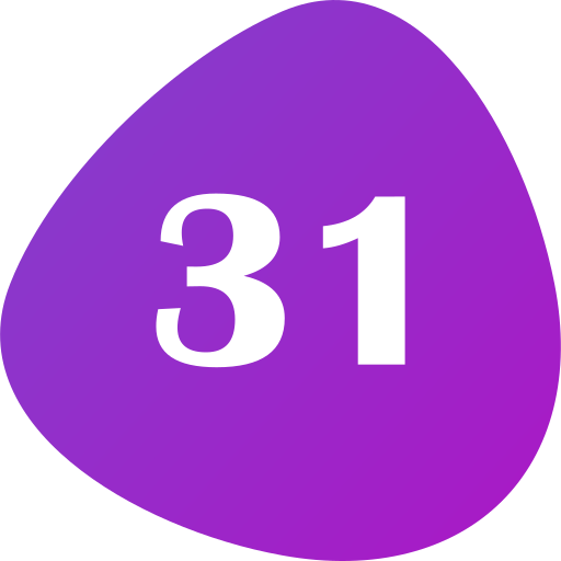 Number 31 Generic gradient fill icon