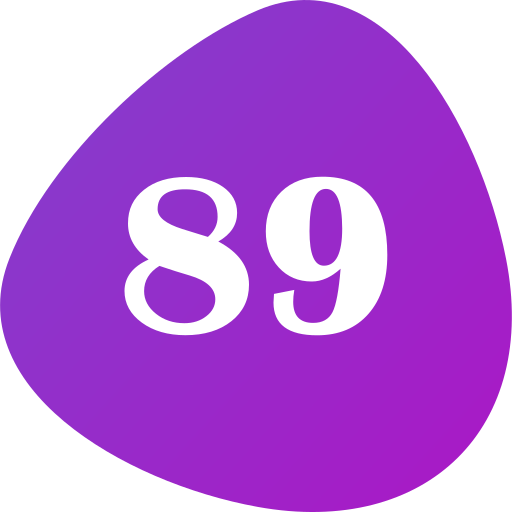 ochenta y nueve Generic gradient fill icono