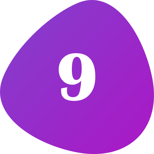 Number 9 Generic gradient fill icon
