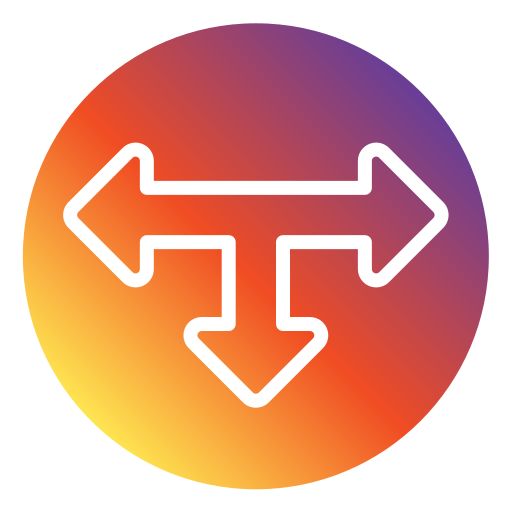 T junction Generic gradient fill icon