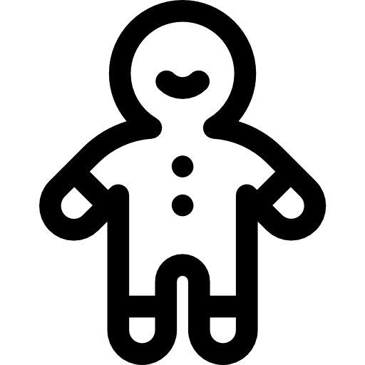 piernikowy ludzik Basic Rounded Lineal ikona