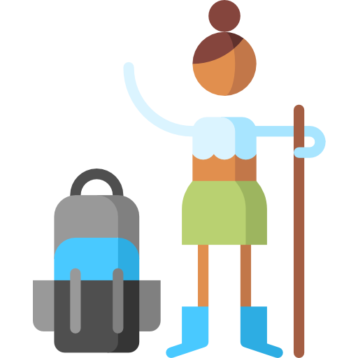 Hiker Puppet Characters Flat icon