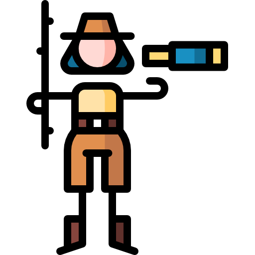 ontdekkingsreiziger Puppet Characters Lineal Color icoon