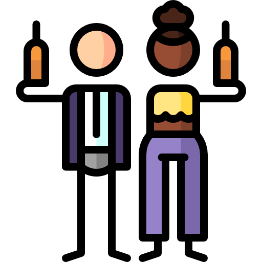 우정 Puppet Characters Lineal Color icon