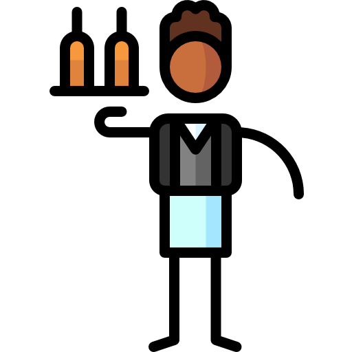 Waiter Puppet Characters Lineal Color icon