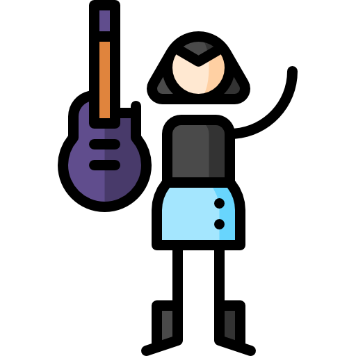 Rocker Puppet Characters Lineal Color icon