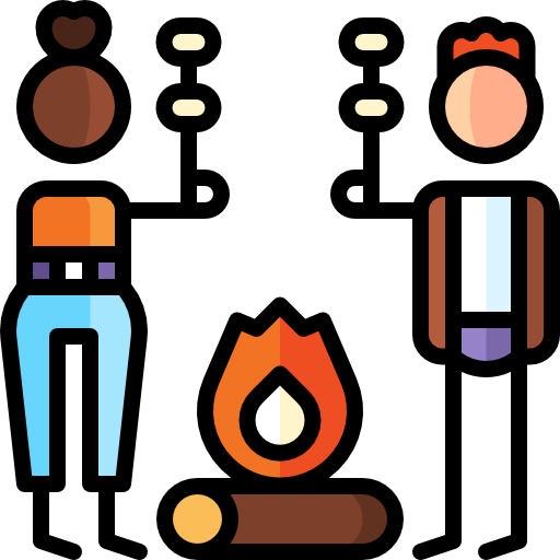 Bonfire Puppet Characters Lineal Color icon