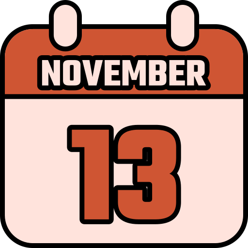 November 13 Generic color lineal-color icon
