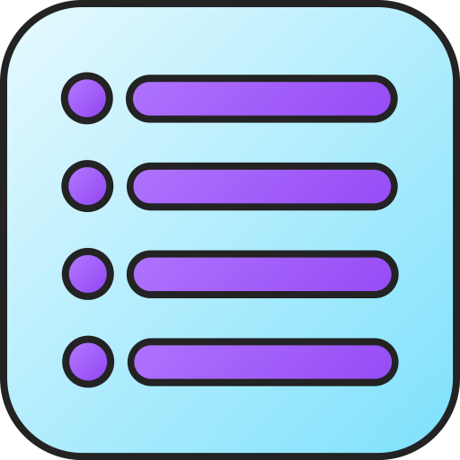 List Generic gradient lineal-color icon