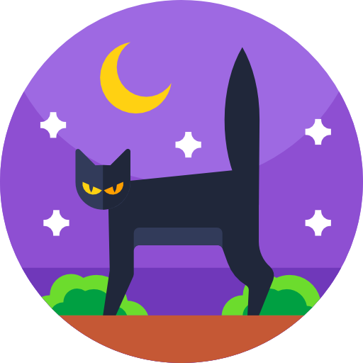 Черный кот Detailed Flat Circular Flat иконка