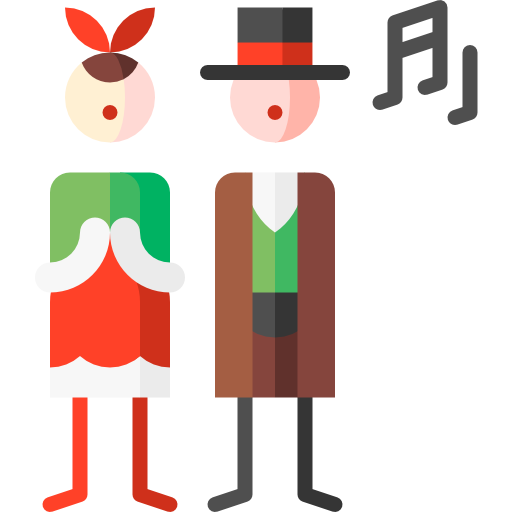carolers Puppet Characters Flat Ícone
