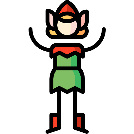 elf Puppet Characters Lineal Color icon