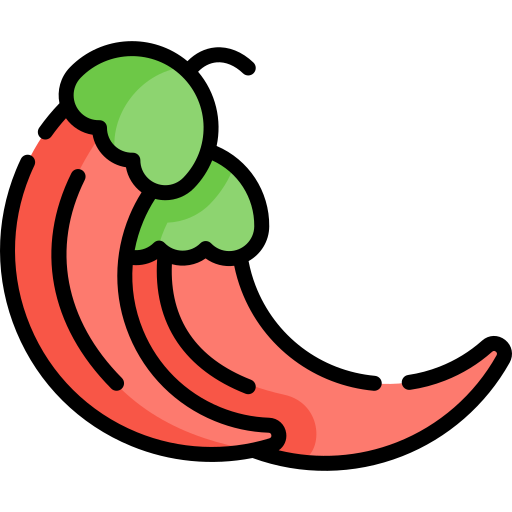 перец чили Kawaii Lineal color иконка