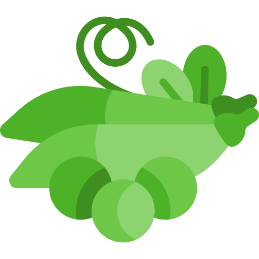 zielony groszek Kawaii Flat ikona