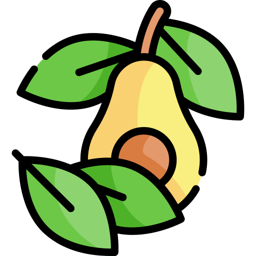 Авокадо Kawaii Lineal color иконка