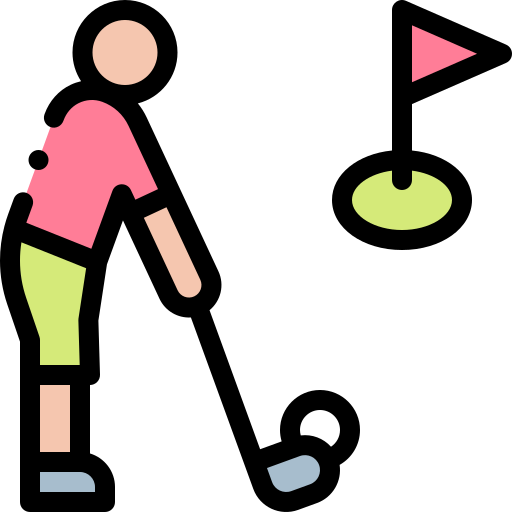 Golfer Detailed Rounded Lineal color icon