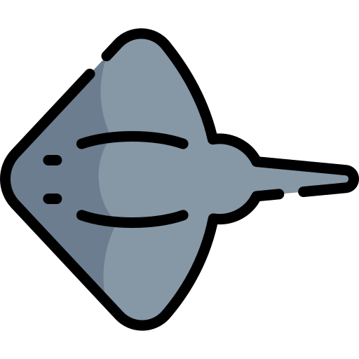 Skate fish Kawaii Lineal color icon