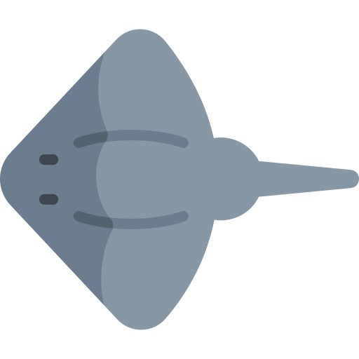 Рыба-скат Kawaii Flat иконка