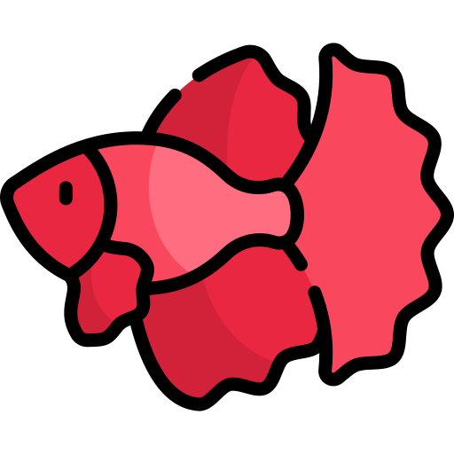 Siamese fighting fish Kawaii Lineal color icon