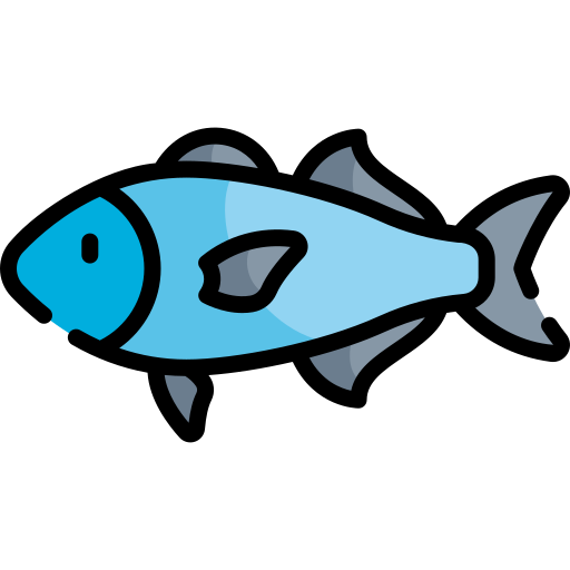 pesce azzurro Kawaii Lineal color icona