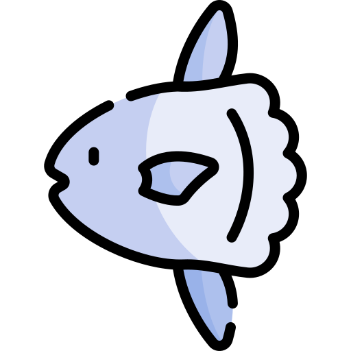 mondfisch im ozean Kawaii Lineal color icon