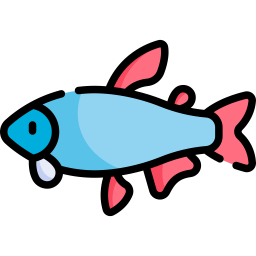 Bloodfish tetras Kawaii Lineal color icon