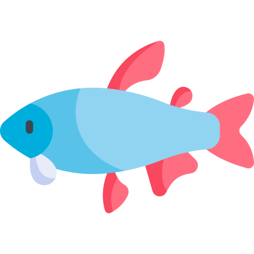 Тетры-кровяные рыбы Kawaii Flat иконка