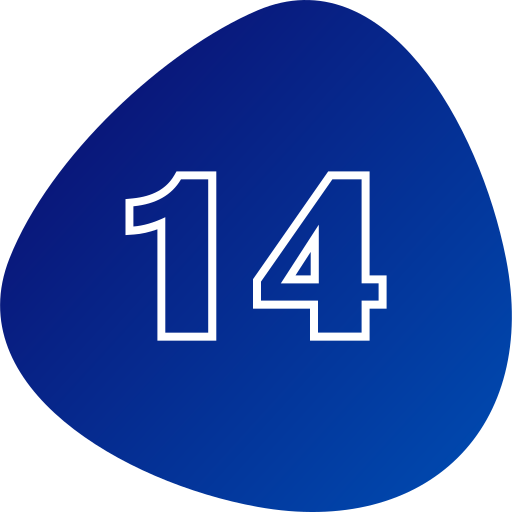 numer 14 Generic gradient fill ikona