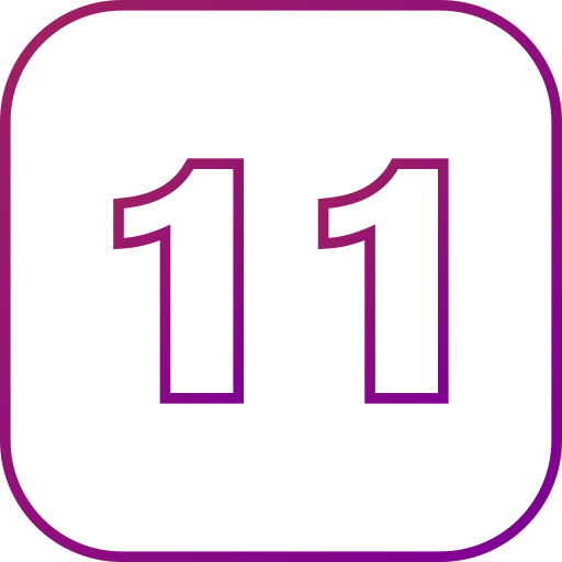 numer 11 Generic gradient outline ikona