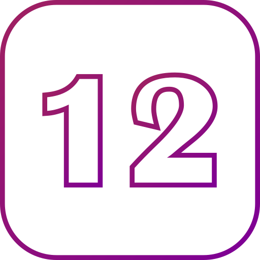 numero 12 Generic gradient outline icona